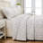 Marina Decoration Home Bedding Jacquard Embroidery Stitching  Coverlet Bedspread Ultra Soft Bedding Solid 3 Piece Summer Embroidered Quilt Set with 2 Quilted Shams, Grey Leaves King Size-1833588366