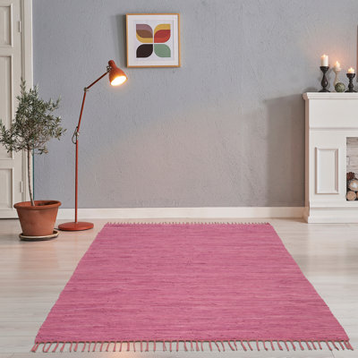 Happy Hand Loomed Cotton Purple Indoor Rug