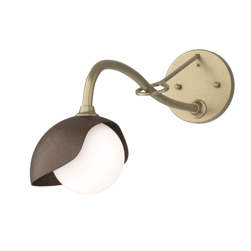 Brooklyn 1 - Light Hardwired Armed Sconce, Soft Gold, Bronze