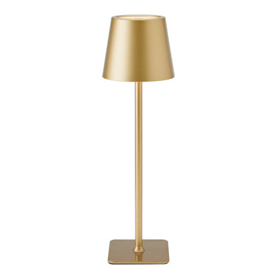 LED Rechargeable Metal Lamp with A-line Shade, 15 Inch