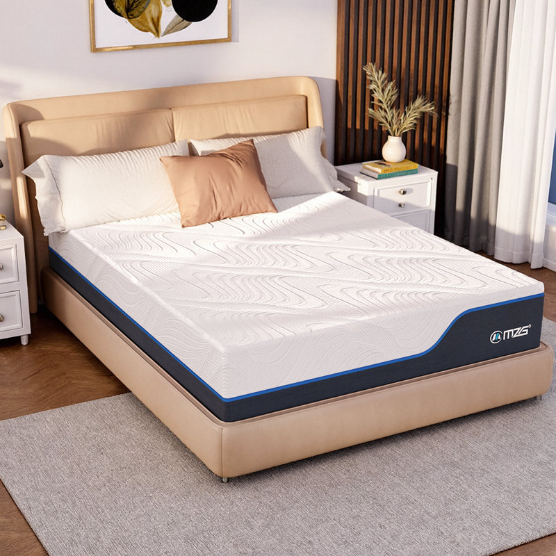 Grand matelas hybride 12 po avec plateau-coussin en mousse viscoélastique gélifiée, mousse de soutien à haute densité - Certifié CertiPUR-US, matelas dans une boîte