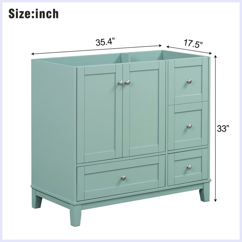 Modern Bathroom Vanity with USB Charging and Drawers, Green