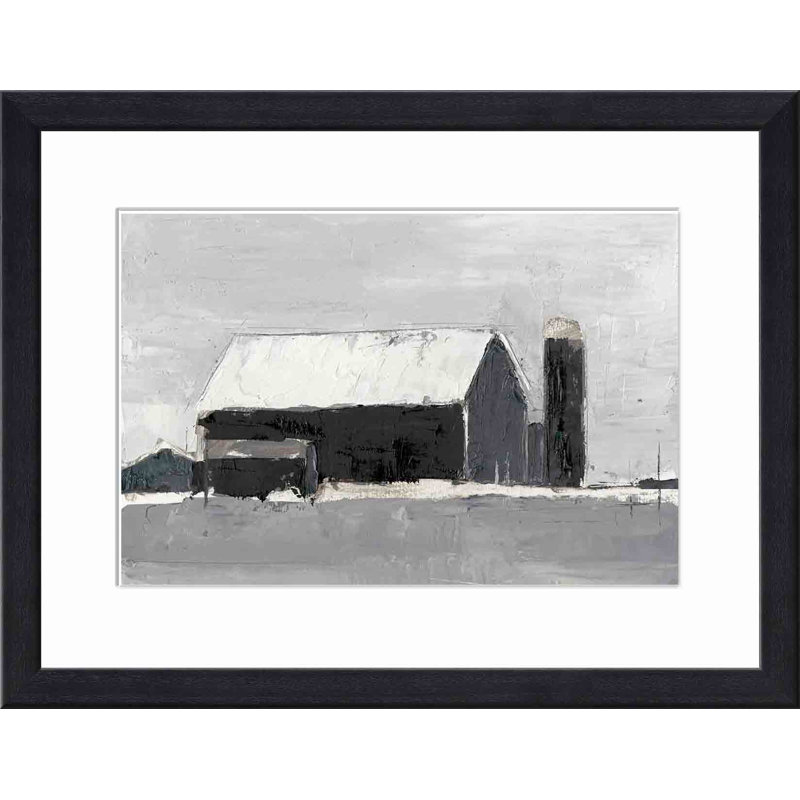 Dynamic Barn I by Ethan Harper, Black, 24.09" H x 34.09" W x 1.1" D