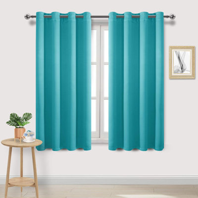 2 Thick Panels Room Darkening 85% Blackout Curtains, Thermal Insulated Block Out Light Grommet Top Drapes