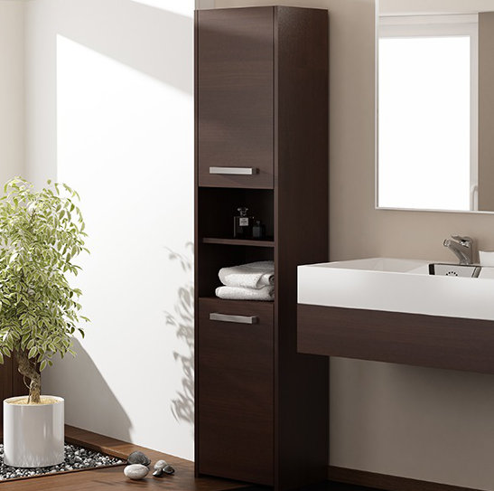 Delancey Freestanding Linen Cabinet, Wenge