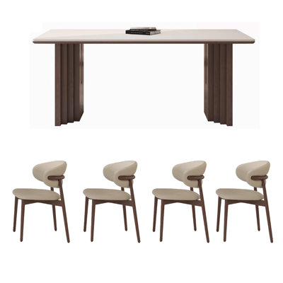 Vintage rectangular sintered stone dining table