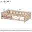 Lit plateforme simple en bois avec garde-corps et tablettes de rangement, naturel-834557735-834557734