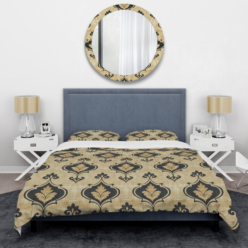 Ensemble de housse de couette brun et beige Glamour Quatrefoil I - Glam, Housse de couette très grand + 2 taies décorativ