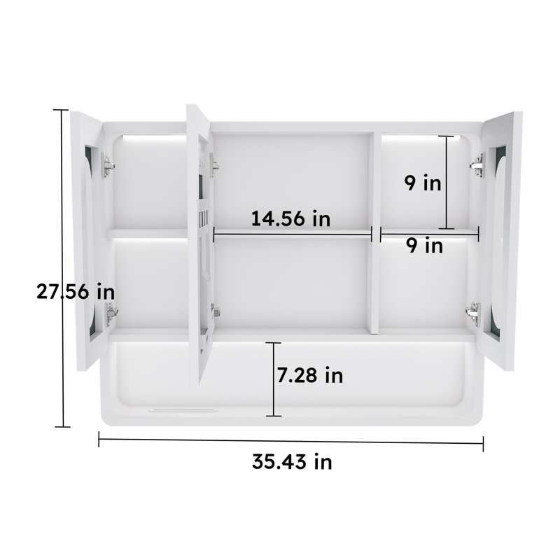 Armoire de toilette murale à miroir avec lumières DEL