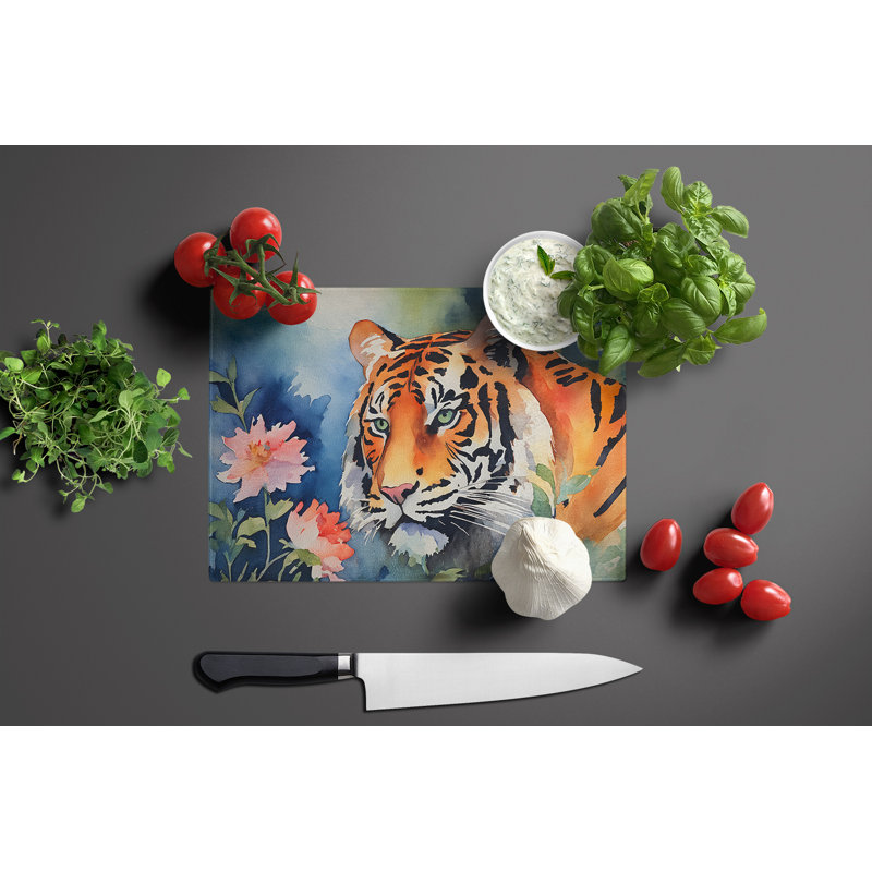 Tiger Glass Cutting Board Large