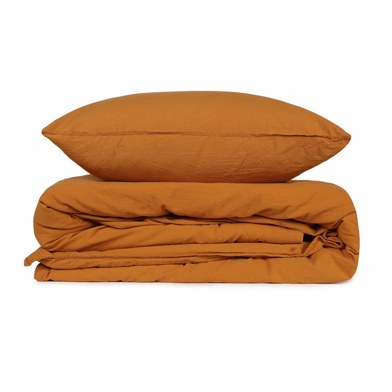 Ensemble de housse de couette 100% coton Snavely, Housse de couette très grand + 2 taies d'oreiller, Jaune