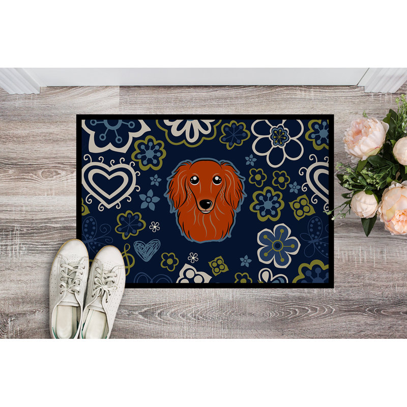 Tapis d'extérieur antidérapant Toluca, L 24 po x L 36 po, Papillon