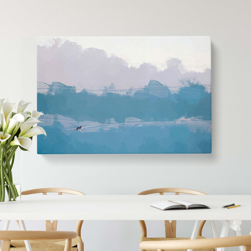 Lone Wolf In Abstract - Wrapped Canvas, 40cm H x 60cm W x 3cm D