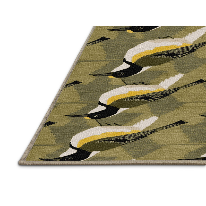  Tapis lavable Great Tit Birds, Rectangle 5 pi x 7 pi