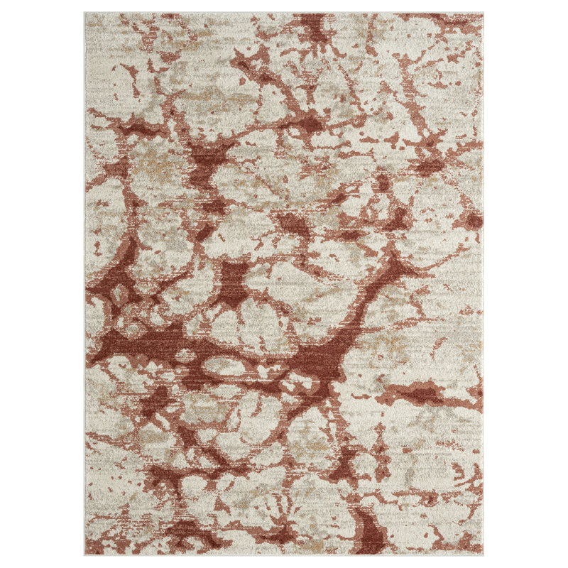 Tapis contemporain rouge rouille / beige Abani Rugs Nedyalka SED180A, Rectangle 7 pi 9 po x 10 pi 2 po