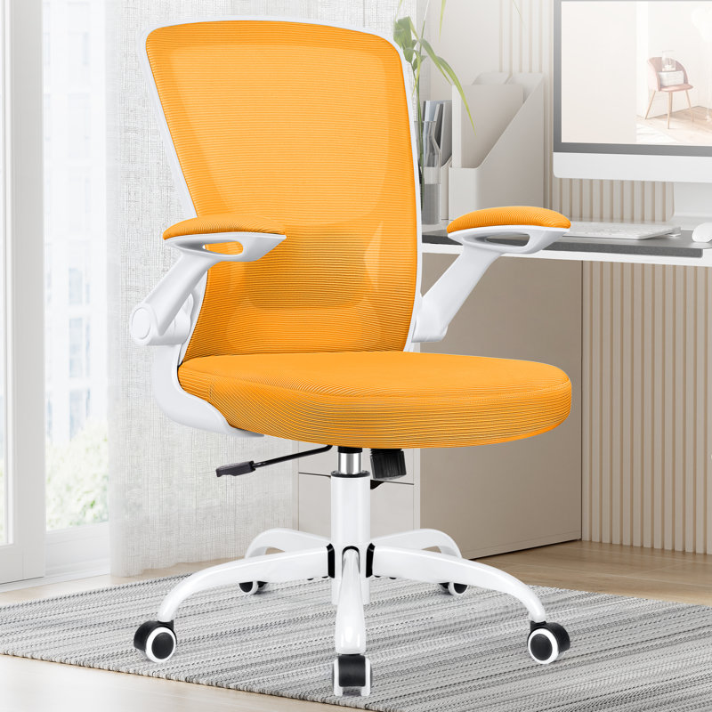 Chaise de bureau ergonomique en filet Office, Jaune