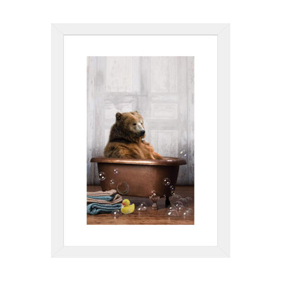 " Bear in the Tub " Graphic Art Print