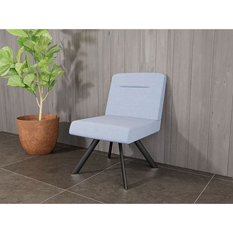 Fauteuil d'invité Willow, Noir, Chambray bleu marine clair
