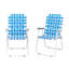 2 pièces Tube en acier PP à sangles 120Kg Chaise de plage pliante bande bleue et blanche