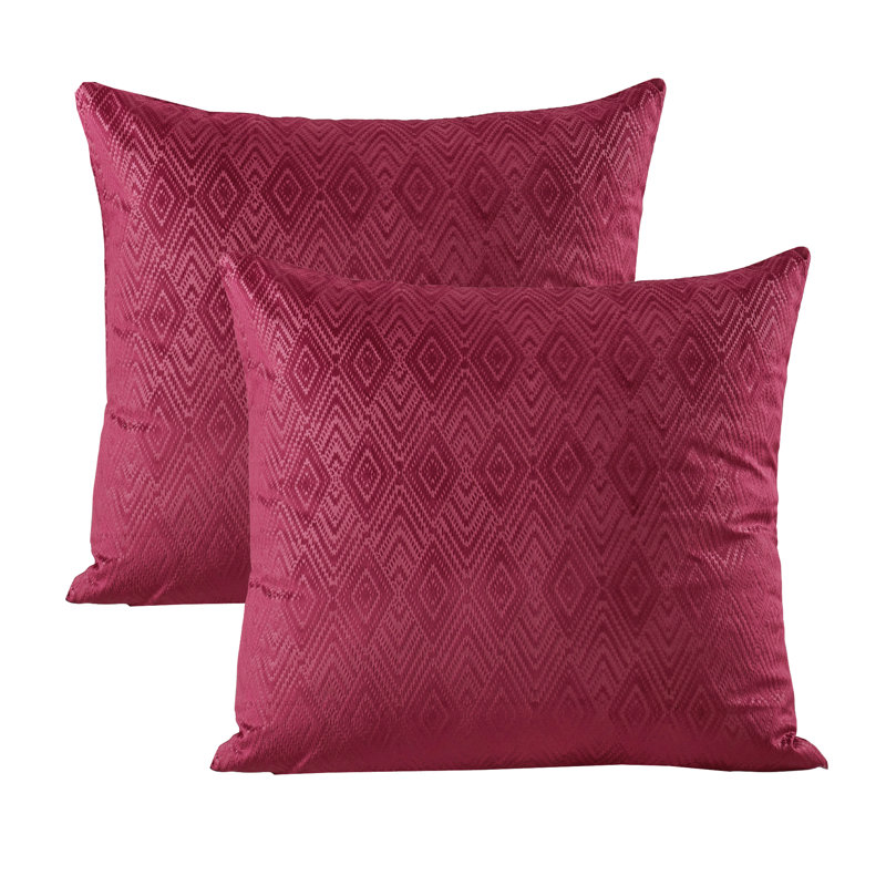 Ikat Velvet Euro Throw Pillow Covers, Garnet