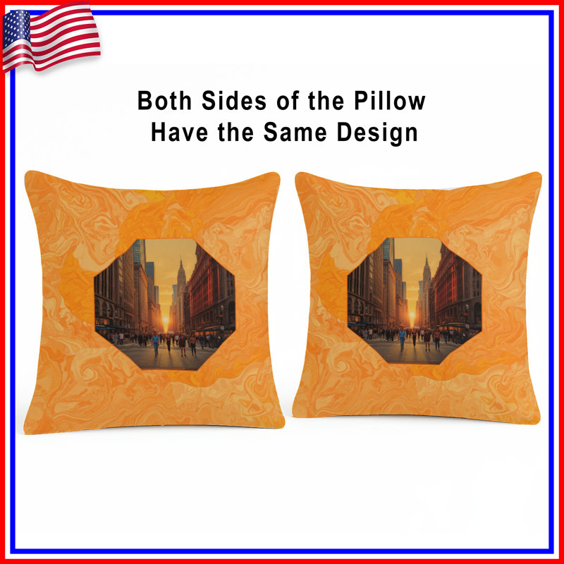 Coussins décoratifs Urban Sunset Skyline, 20 x 20 pouces