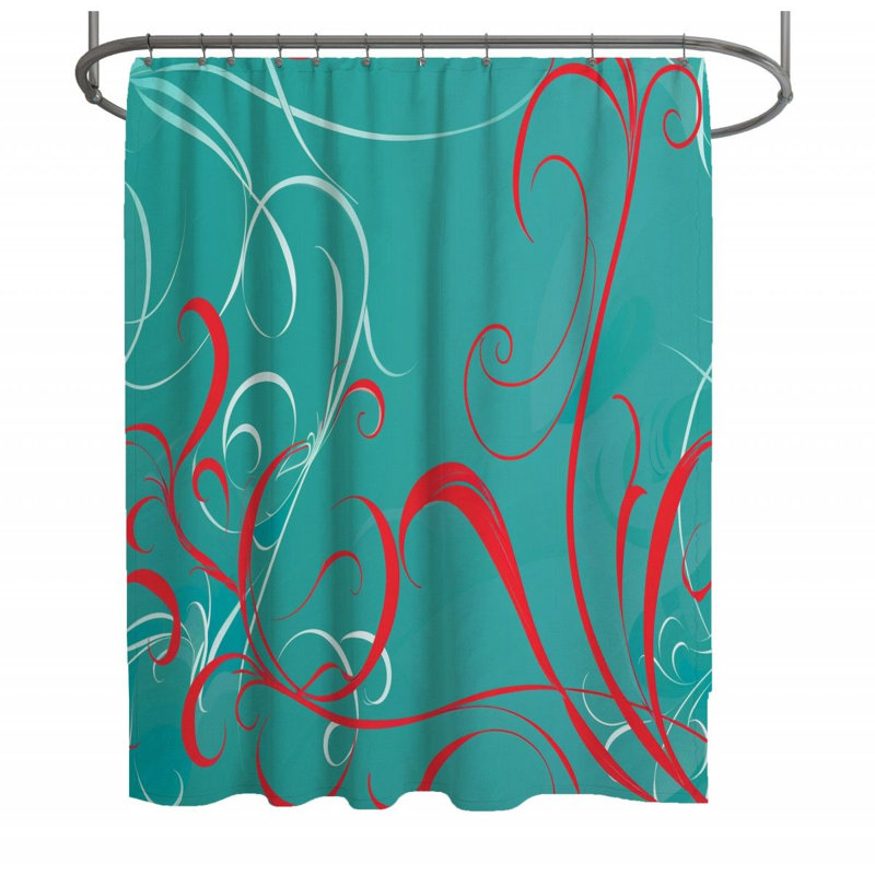 Rideau de douche floral - Art Bathroom Decor_12421, H 73 po x l 70 po