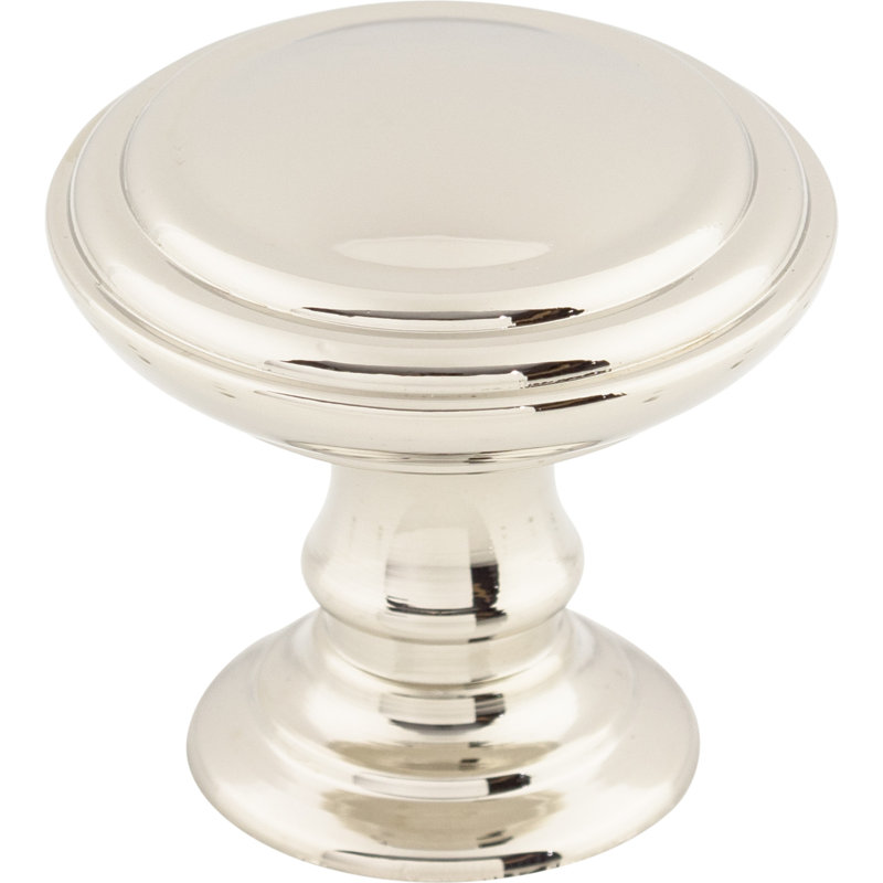Reeded Round Knob, Polished Nickel, 1 1/2" Knob Diameter