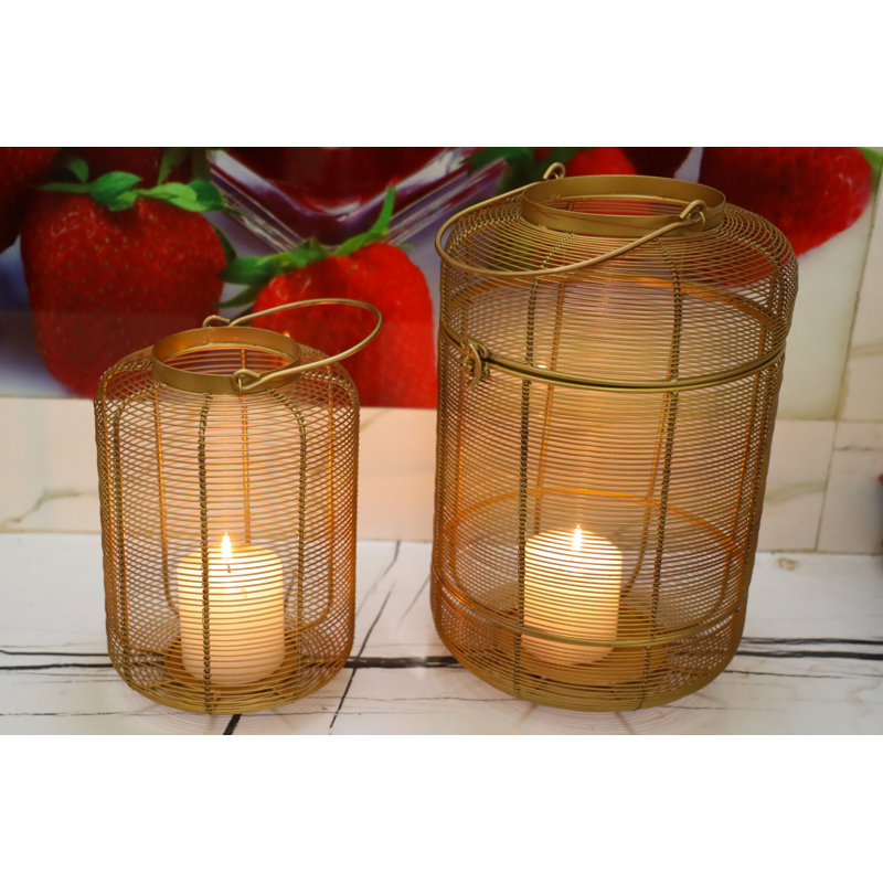 Metal Floor Lantern, Gold