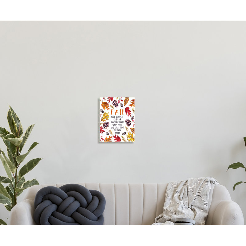 Fall Fall Pastimes List - impression graphique, H 15 po x l 10 po, Plaque murale