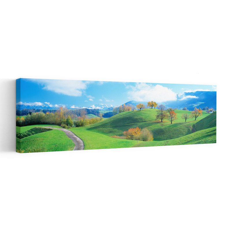 «Rolling Landscape», Zug, Suisse, art abstrait contemporain de fruits d'automne, H 36 po x l 12 po