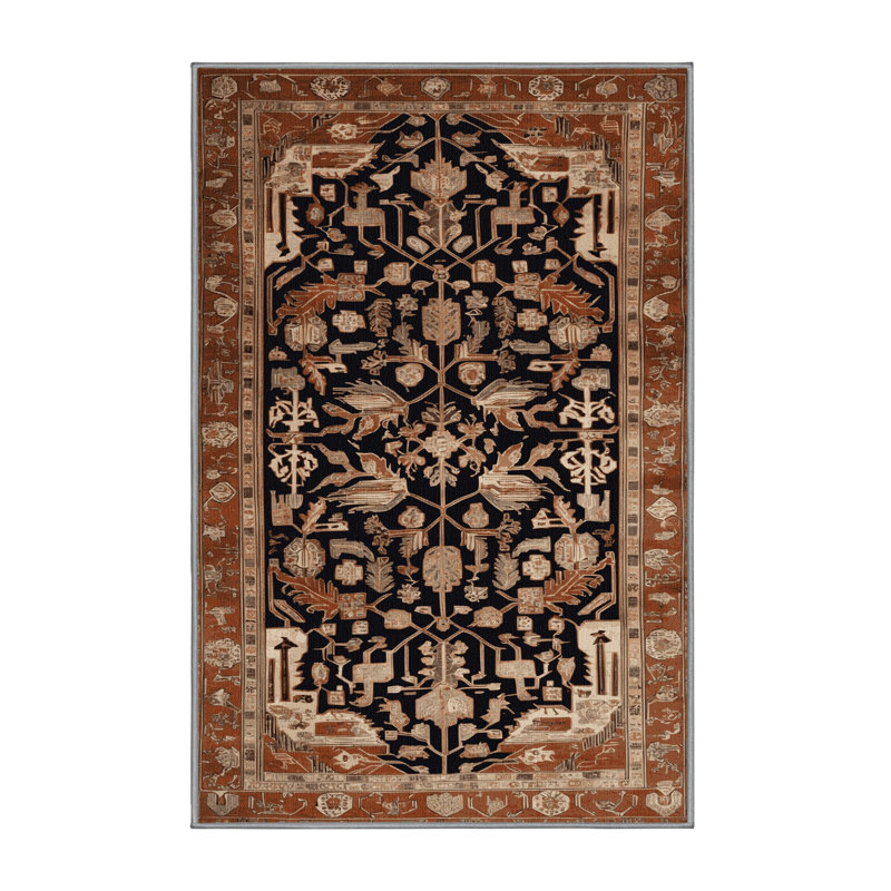 Machine Washable Turkish Brown Area Rug, Rectangle 2' x 3'