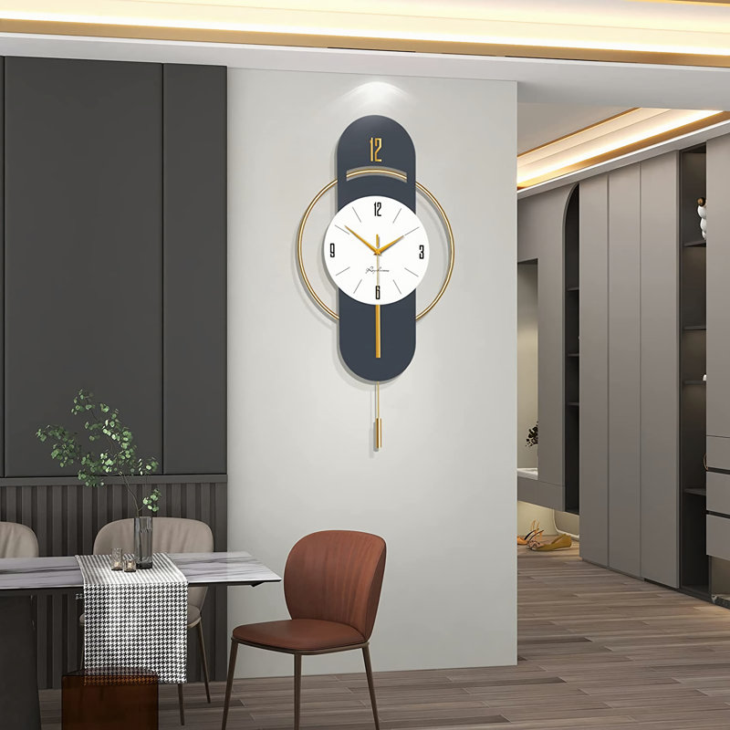 Demet Modern Wood Large Wall ClocksMetal Silent Decoration