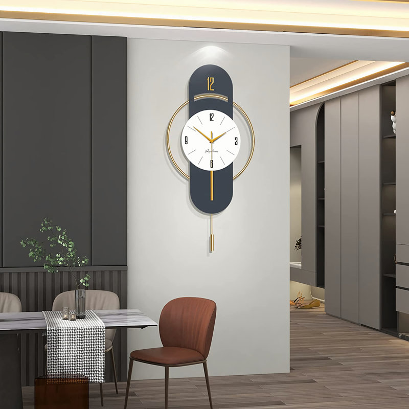 Horloge murale moderne en bois Demet, Grand