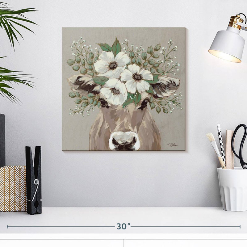 Brampt Flora The Jersey Cow, H 16 po x l 16 po