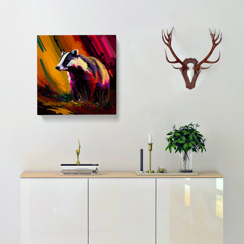 Badger Fauvism - Wrapped Canvas, 35cm H x 35cm W x 3cm D