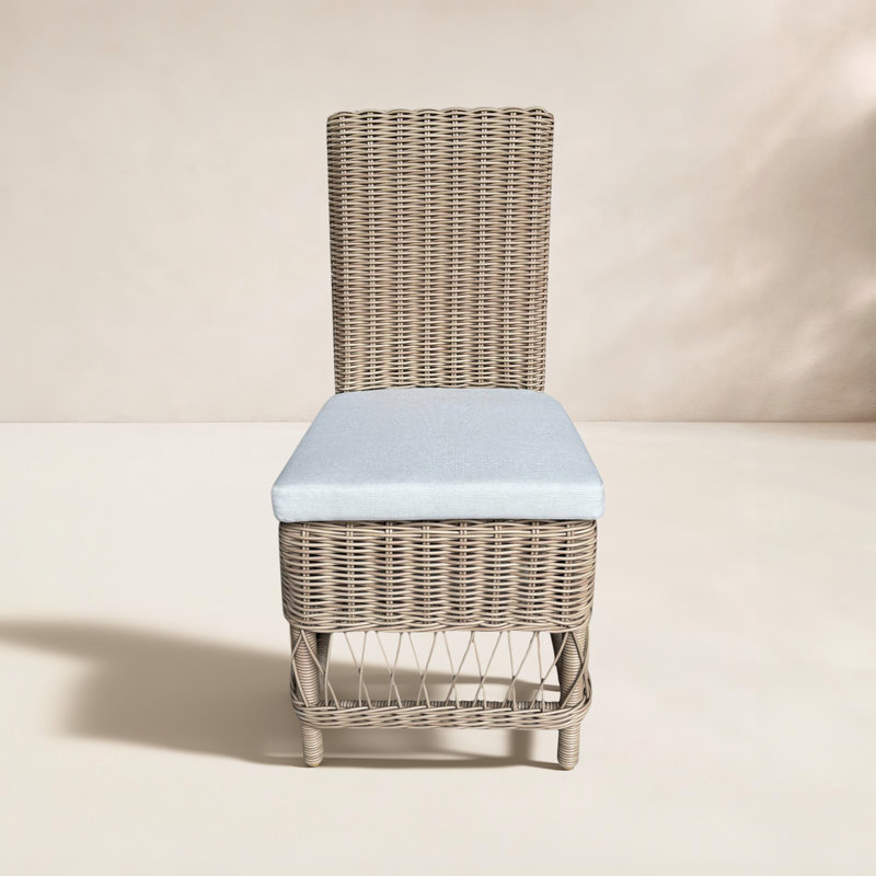 Margot Pebble Outdoor Patio Dining Chairs - Canvas Spa, Canvas Spa, White
