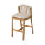 Ensemble de 2 tabourets d'extérieur Louie en bois de teck avec coussin beige