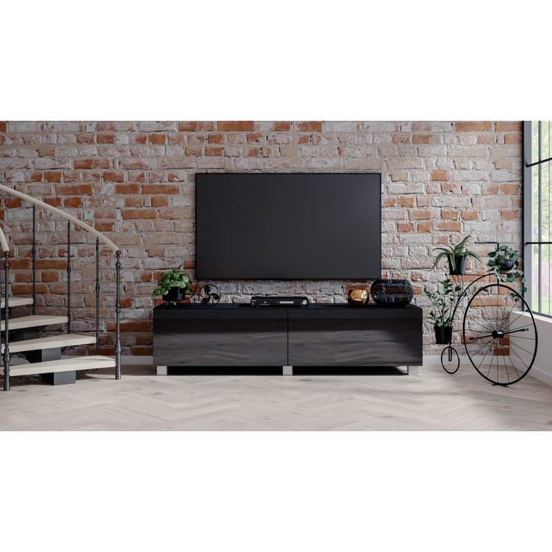 TV Stand for TVs up to 55", Glossy Black