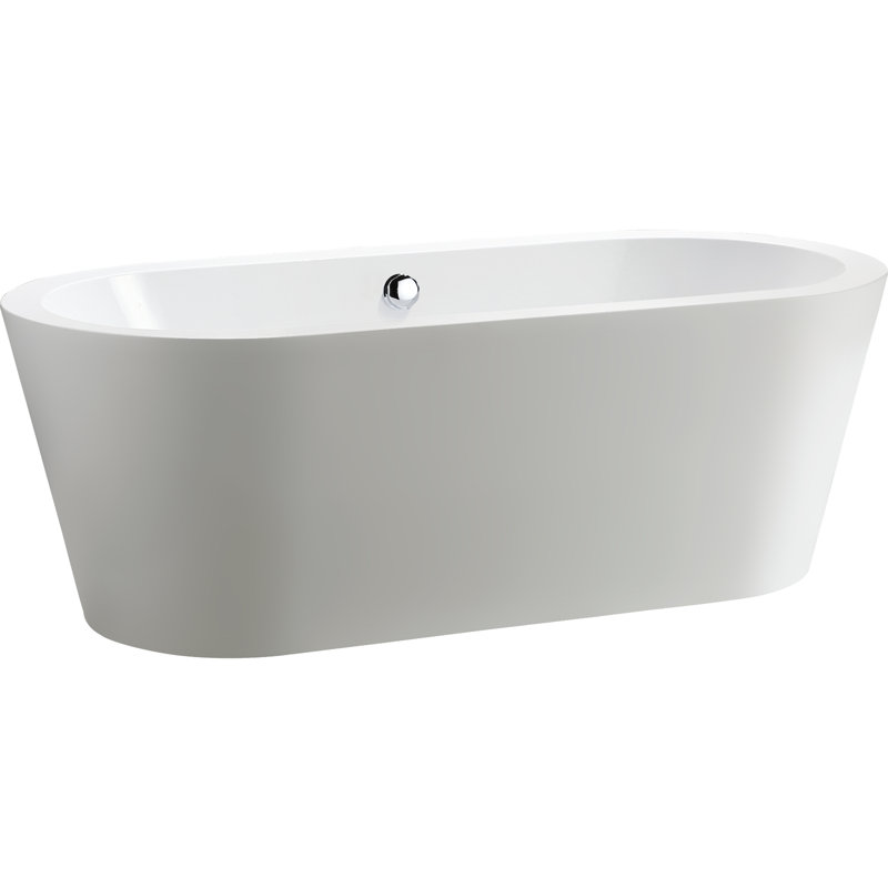 59" x 29" Freestanding Soaking Bathtub, 23.6" H x 59.1" L x 29.5" W