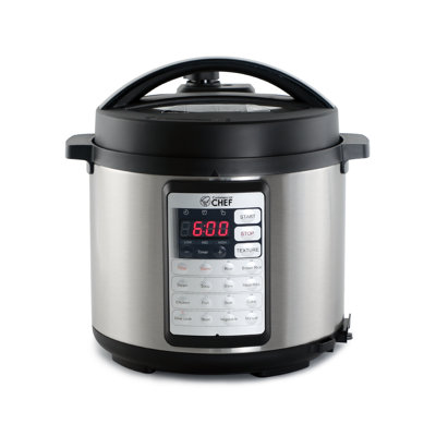 CHK Series Commercial Chef Electric Pressure Cooker 6.3 Quarts, 24-Hour Preset Timer, Stainless Steel Interior