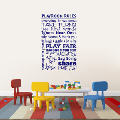 Adhésif décoratif « Playroom rules »