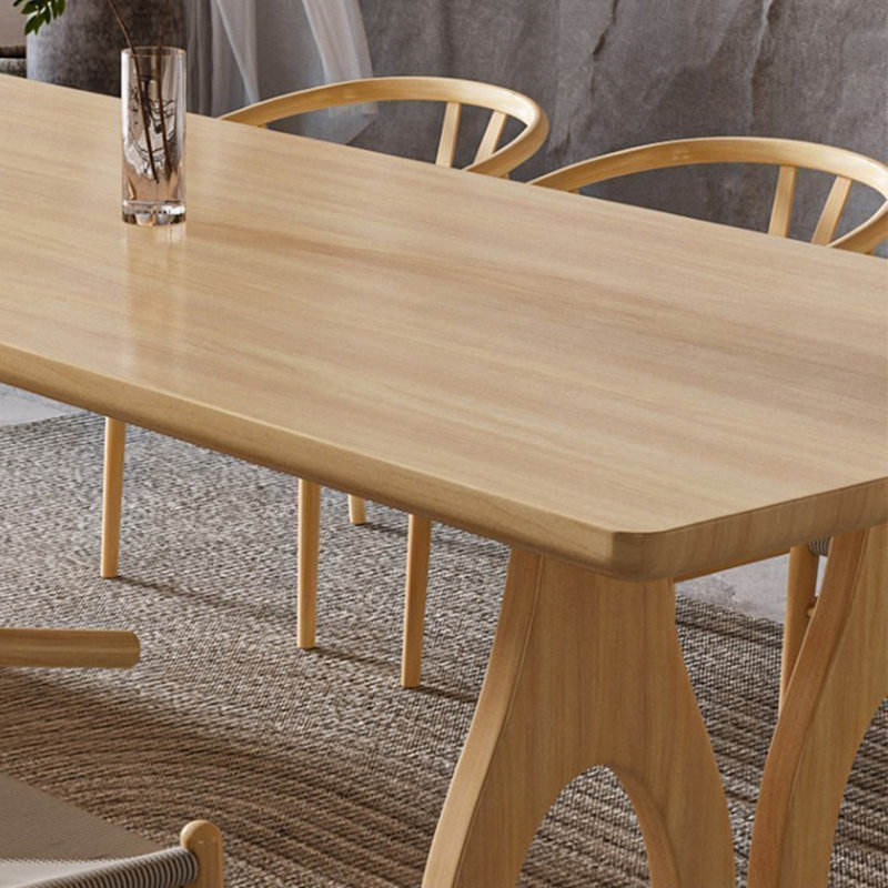 Japanese style solid wood dining table set, 29.5"H x 62.9"L x 27.5"W