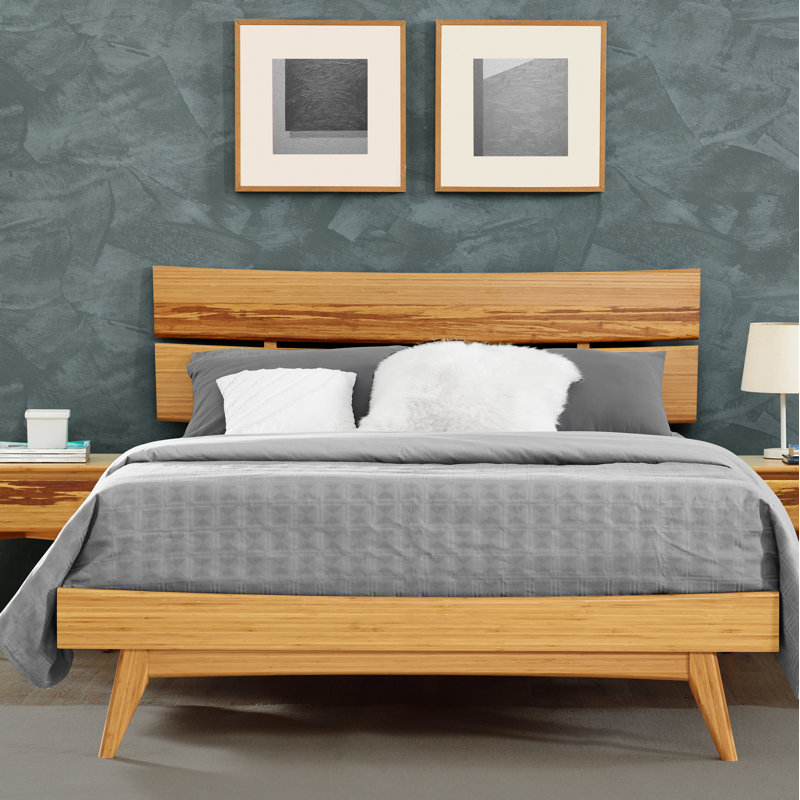 Lucinda Solid Wood Slat Bed, California King, Beige