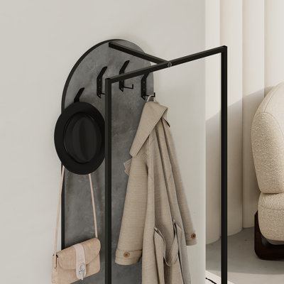 Akalya Hall Stand Coat Rack with Shoe Storage 180cm High 