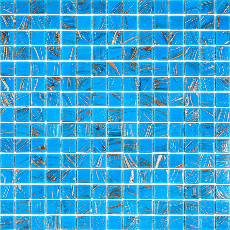 Celestial 0.8" x 0.8" Glass Grid Mosaic Wall & Floor Tile , Rich Electric Blue