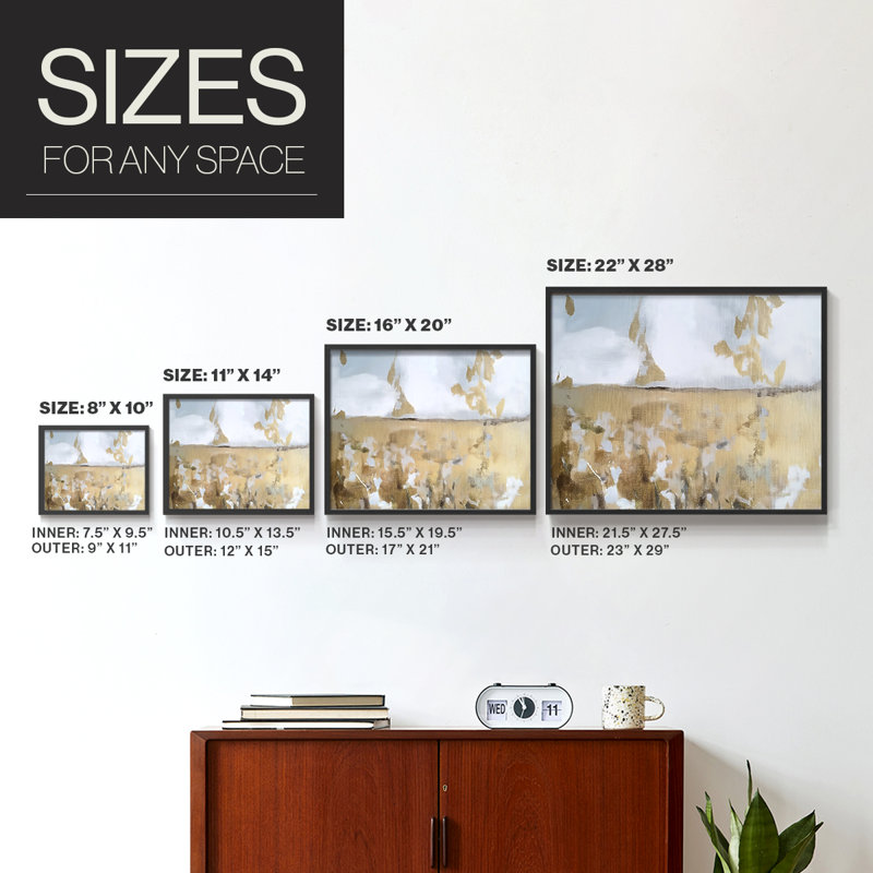 Landscape Series-XIII -Framed Print - Restickable, H 11 po x l 14 po, Noir