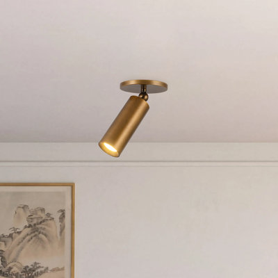 Mason 5-in Black dimmable LED Semi-Flush Mount