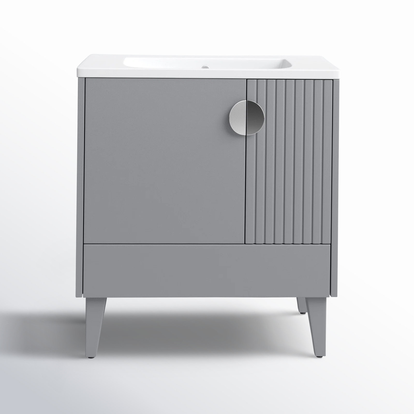 Saimah 30'' Single Bathroom Vanity, Polished Chrome, Rock Gray