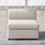 Canapé d'angle beige moderne en forme de L pour 4 personnes, avec pouf de rangement pour salon-124594633