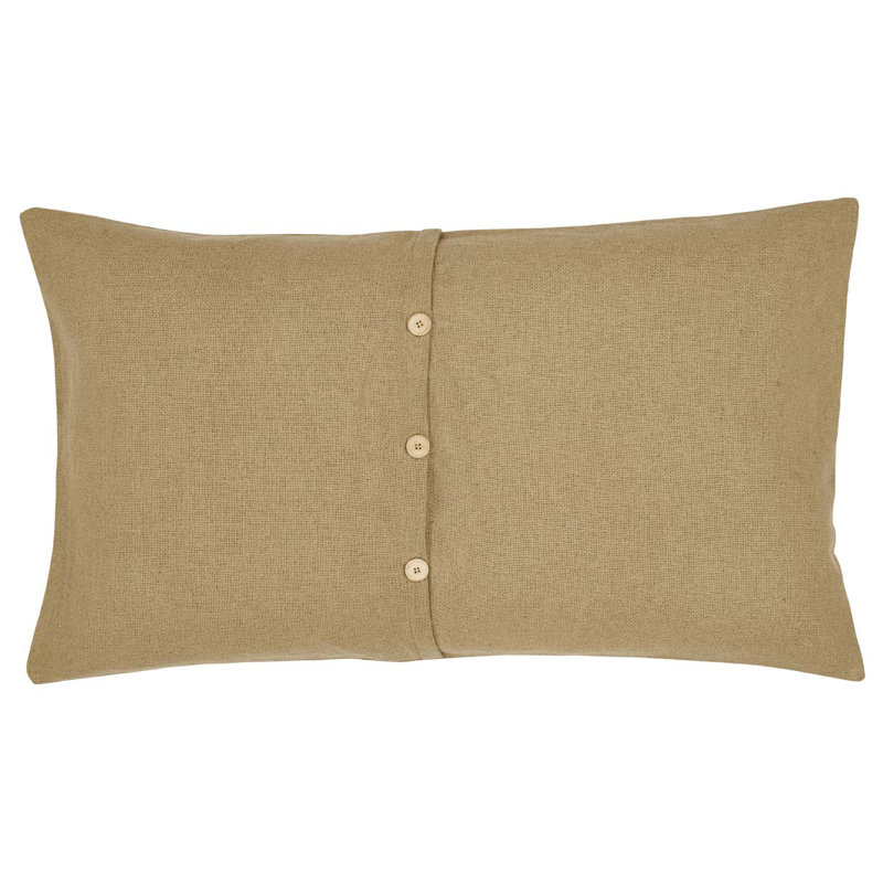 Tan Cotton Burlap King Sham with Button Closures